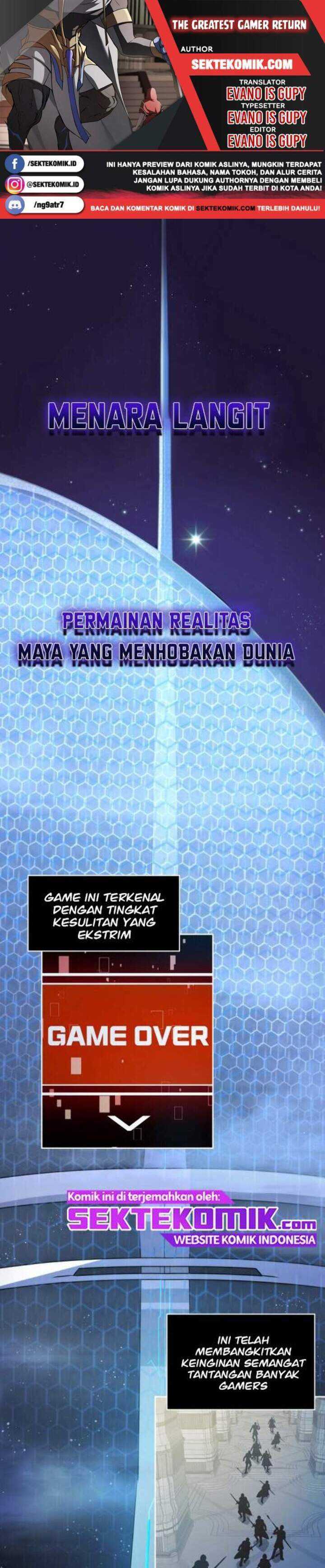 The Greatest Gamer Returns Chapter 1 – halaman 1