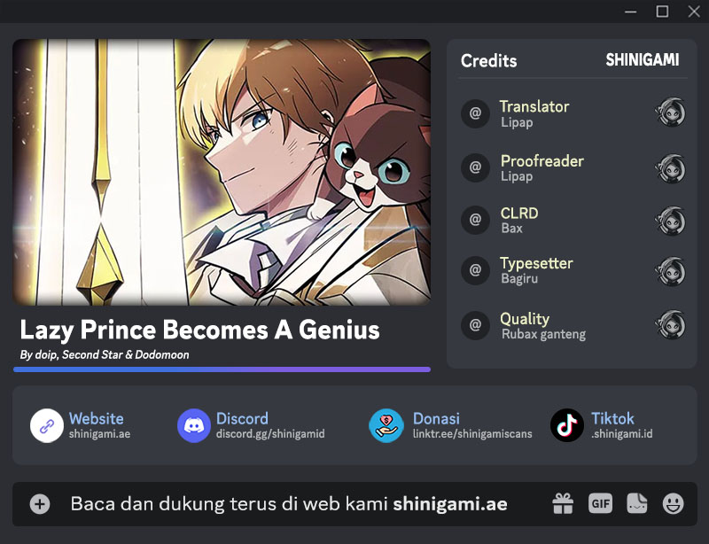 The Lazy Prince Becomes a Genius Chapter 133 – halaman 1