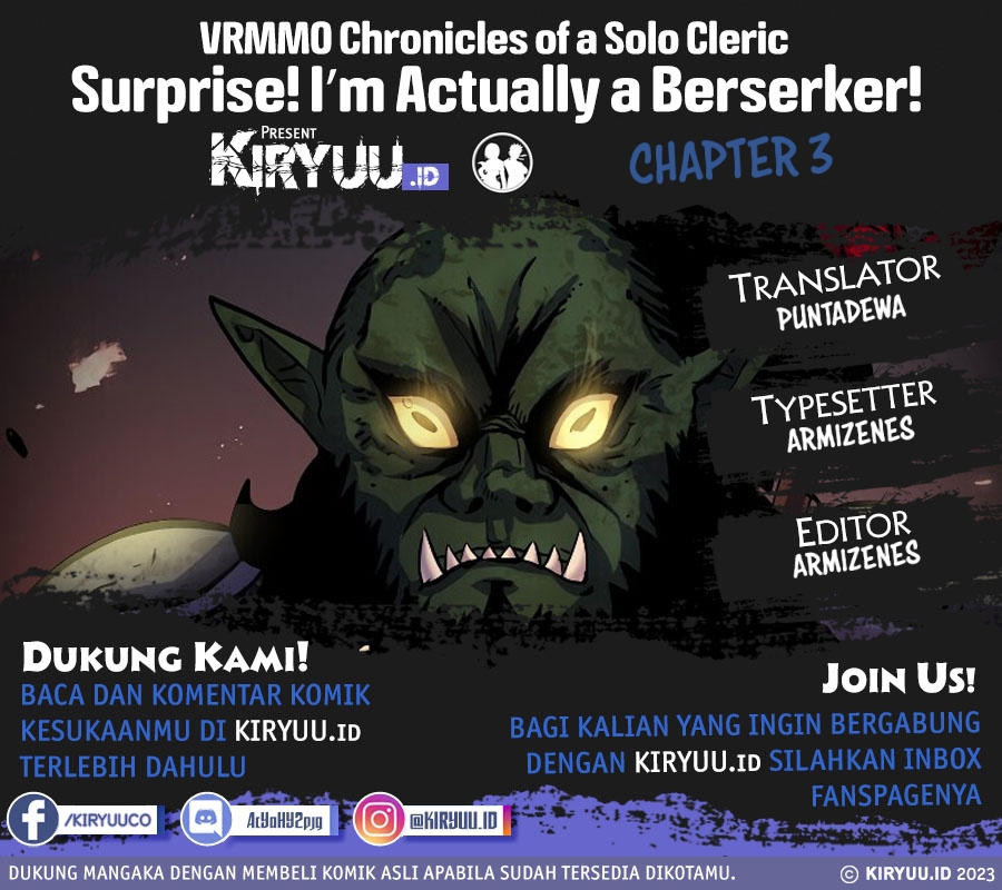VRMMO Chronicles of a Solo Cleric ~Surprise! I'm Actually a Berserker!~ Chapter 3 – halaman 1